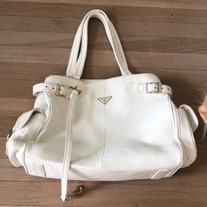 white leather prada bag